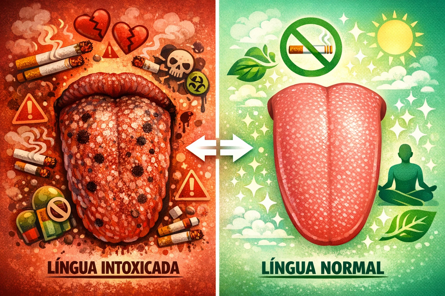 COMPARAÇÃO ENTRE LÍNGUA INTOXICADA E LÍNGUA NORMAL