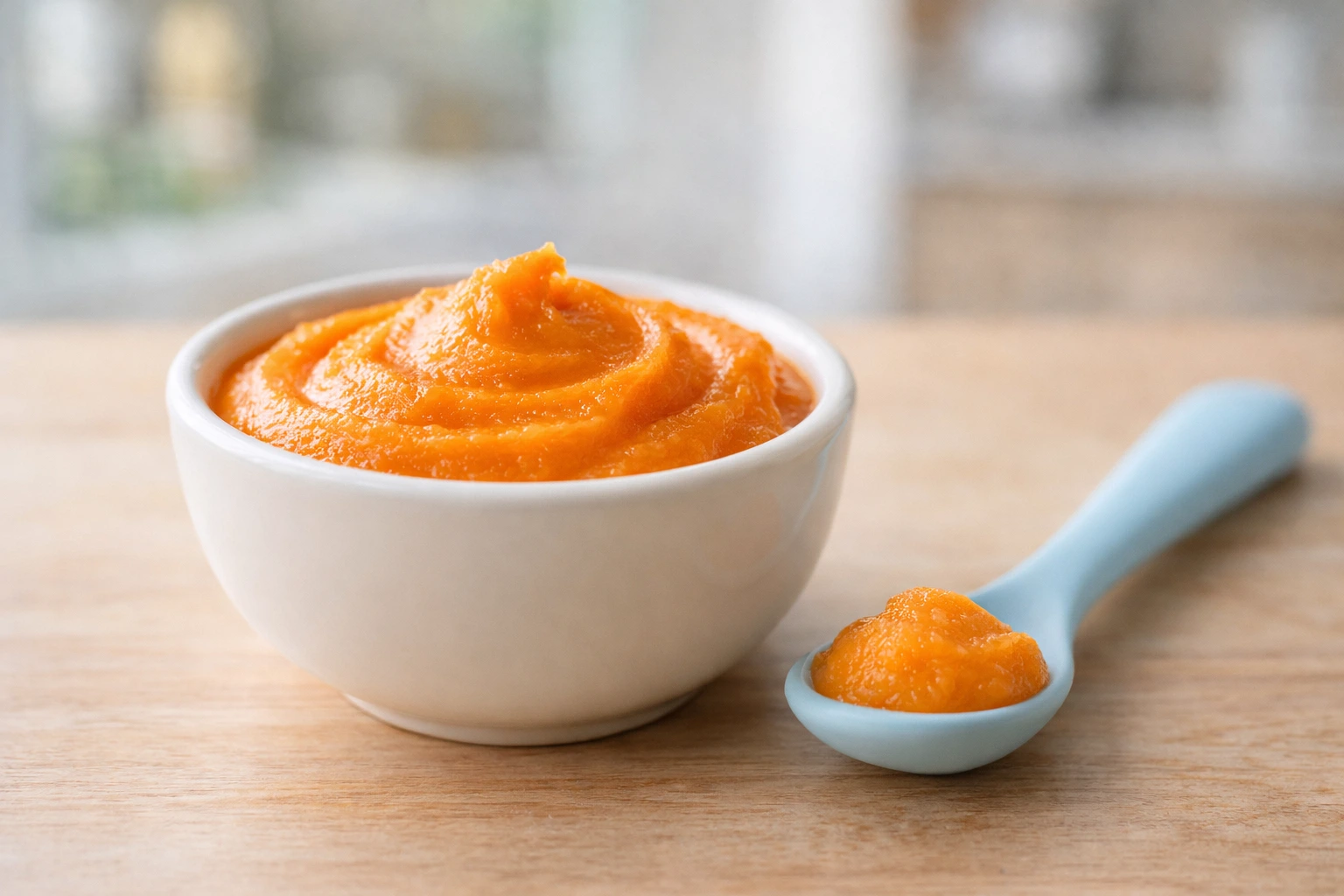 Bebê provando as primeiras colheradas