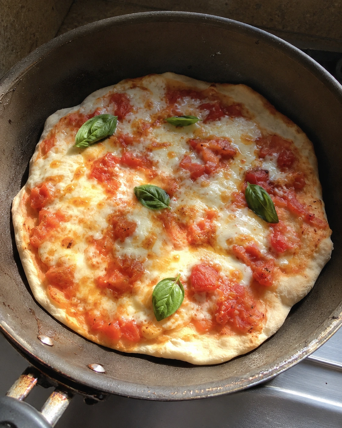Pizza veloce in padella